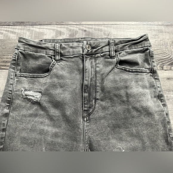 American Eagles Women Size 12 Regular Gray Curvy Highest Rise Jegging Distressed - Picture 10 of 12